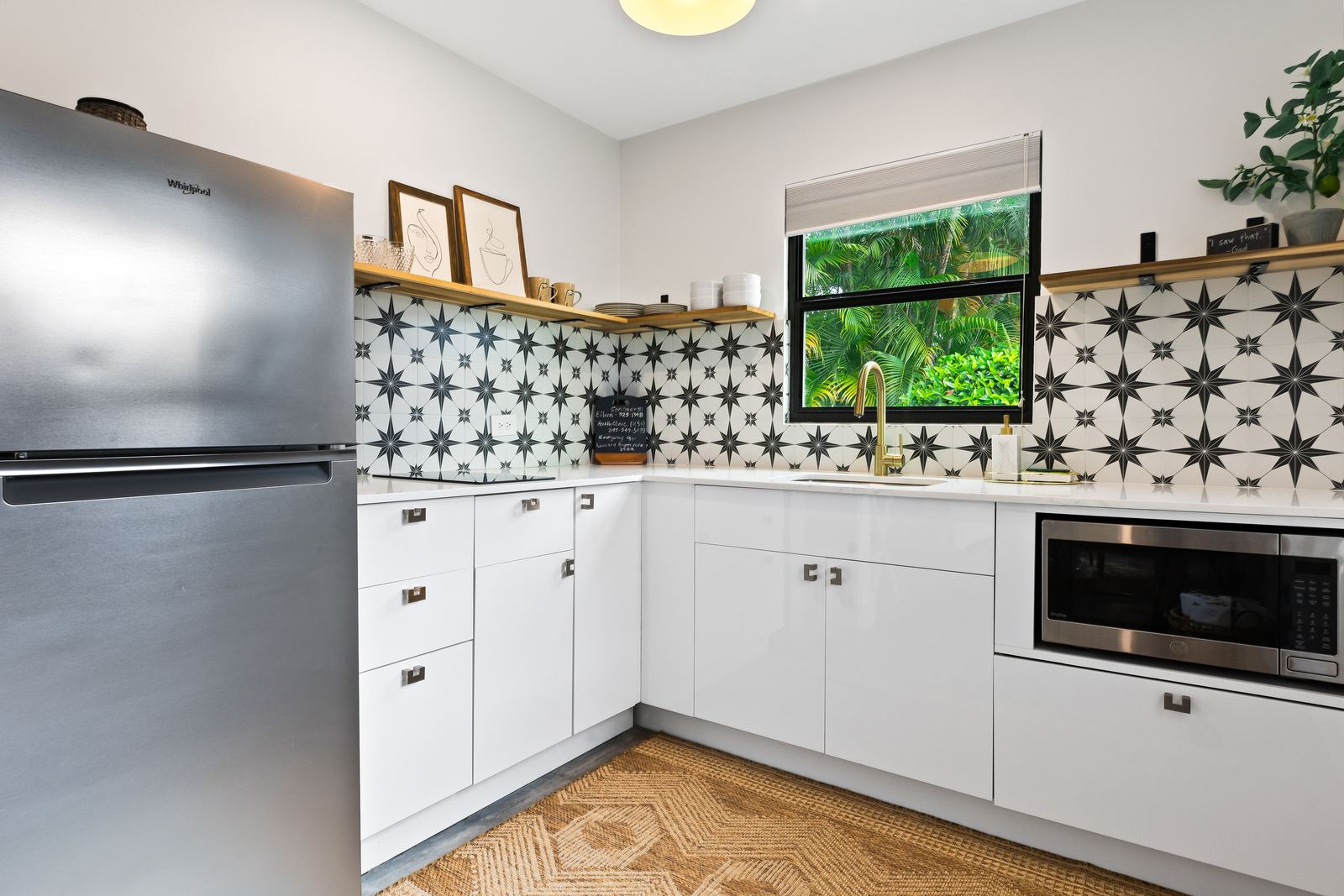 Kitchenette with a full-size fridge — Calypso Cove 1, Palm Bay Getaways, Grand Cayman