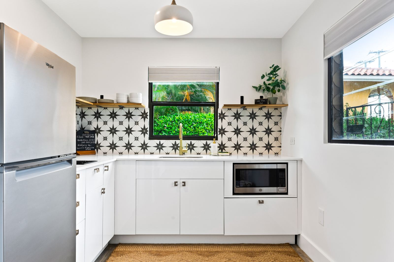Kitchenette, star tile and brass tap — Calypso Cove 1, Palm Bay Getaways, Grand Cayman