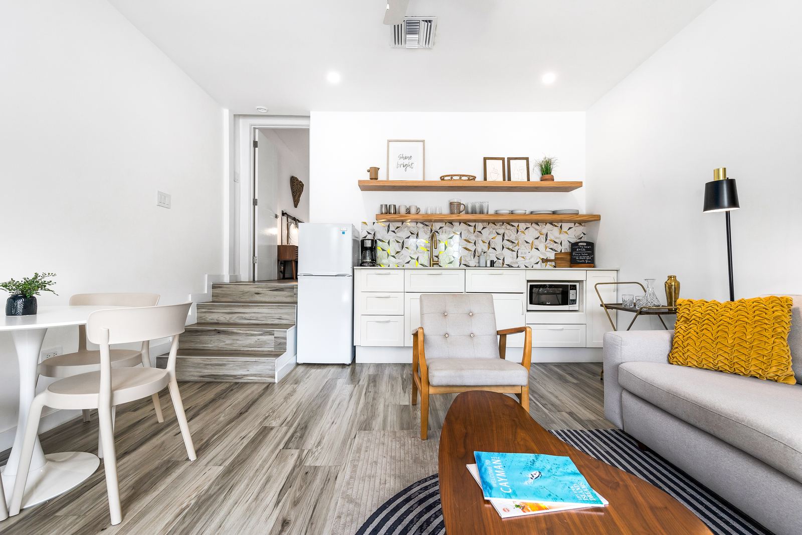 Living room and kitchenette — Calypso Cove 6, Palm Bay Getaways, Grand Cayman